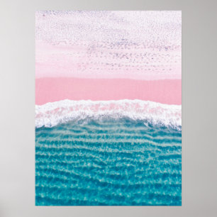 Poster Pink sand turquoise sea