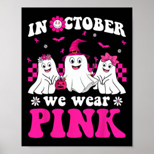 Poster Pink Super Ghost Halloween Cancer du sein Prix