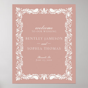 Poster Pink Talavera Carreaux Espagne Fiesta Mariage Bien