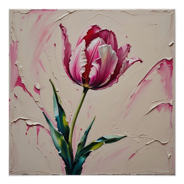 Poster pink tulip (Devant)