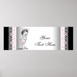 Poster Pink Vintage Baby Girl Princess
