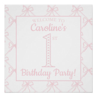 Poster Pink & White Bow, grand-millénaire Anniversaire