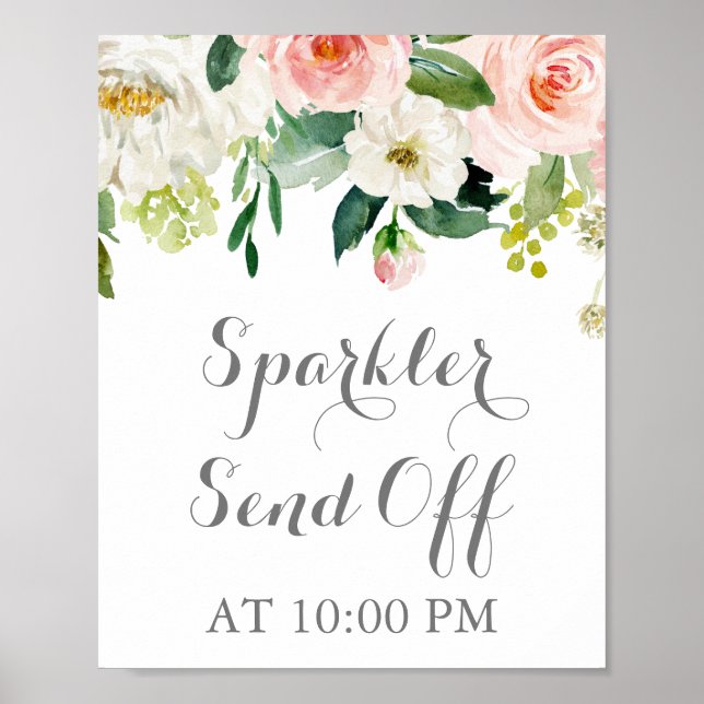 Poster Pink White Flower Sparkler Envoyer Désinscrire Pos (Devant)