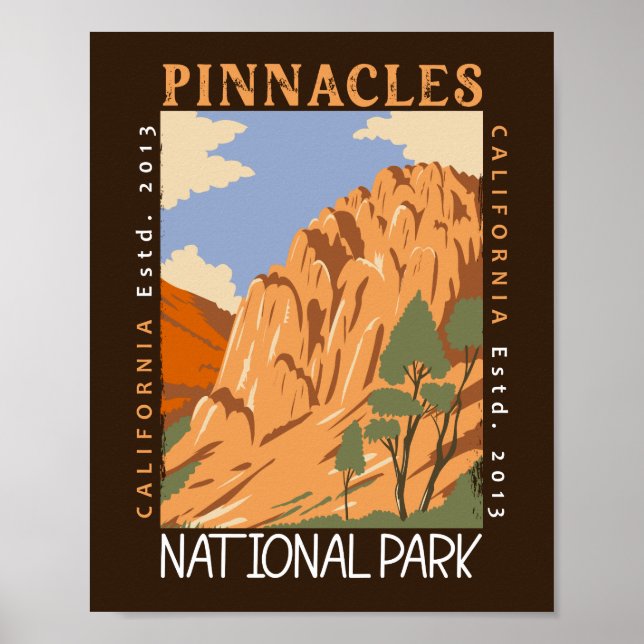 Poster Pinnacles National Park California perturbé (Devant)