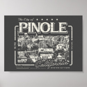 POSTER PINOLE CALIFORNIA VINTAGE - VILLE DE PINOLE CA