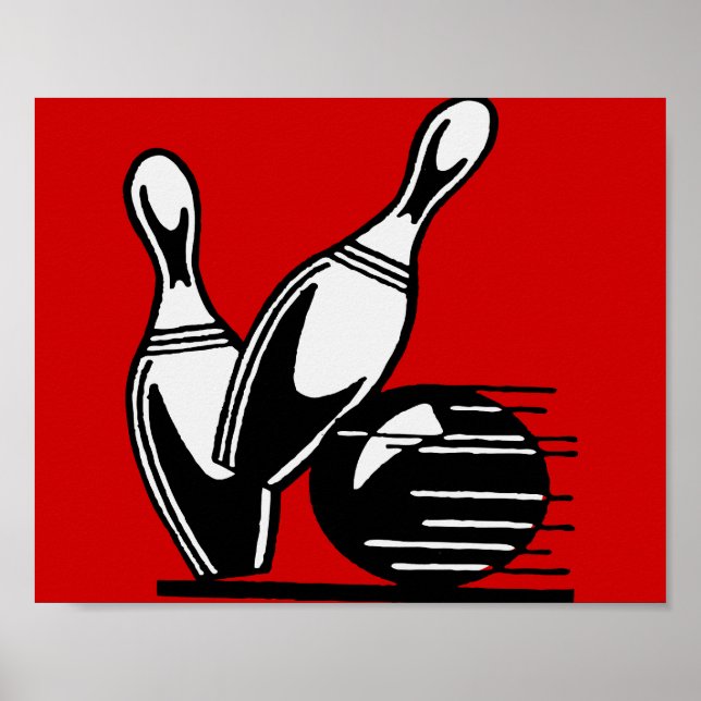 Poster Pins de Bowling Retro personnalisables (Devant)