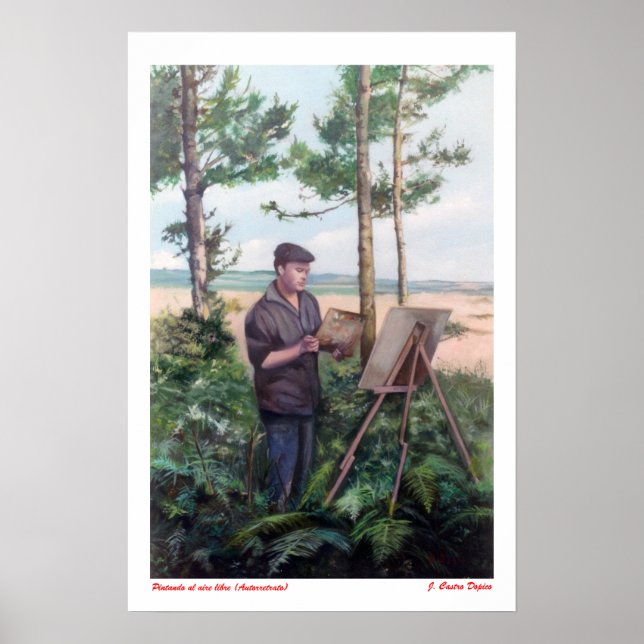 Poster Pintando al aire libre (Autorretrato) (Devant)