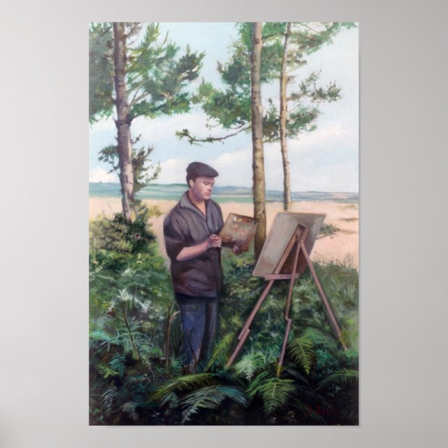 Poster Pintando al aire libre (Autorretrato) (Devant)