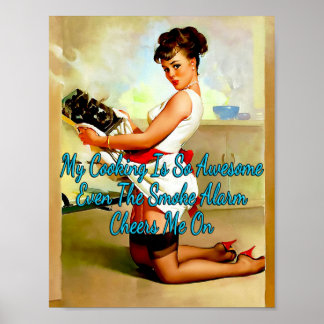 Poster Pinup des années 1950, mangeons dehors par Gil Elv