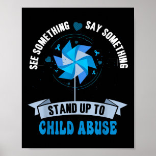 Poster Pinwheel bleu Prévention de la maltraitance des en