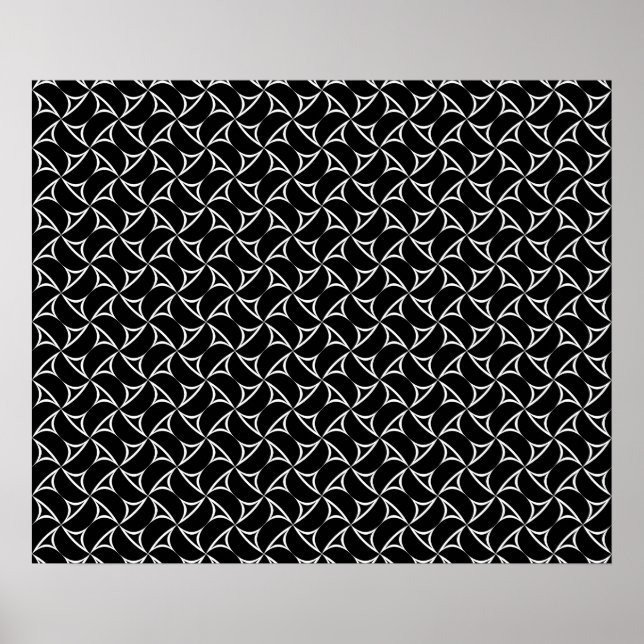 Poster Pinwheel Spiral White Abstract Illusions Line Art (Devant)