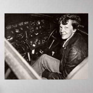 POSTER PIONNIER DE L'AVIATION AMELIA EARHART — 1937
