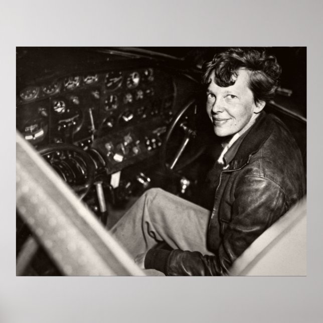 POSTER PIONNIER DE L'AVIATION AMELIA EARHART — 1937 (Devant)