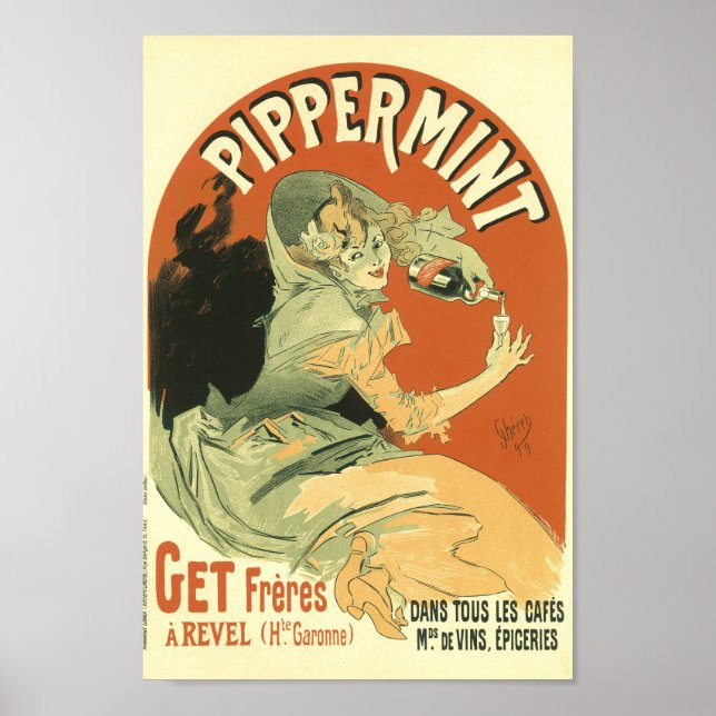 Poster Pippermint Publicité française Vintage (Devant)