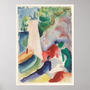 Poster Pique-nique sur la plage d'août Macke