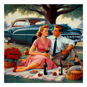 Poster Pique-nique vintage