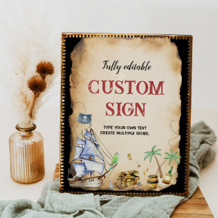 Poster Pirate Anniversaire Panneau de table