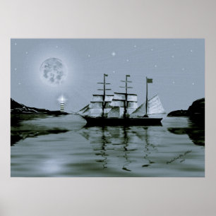 Poster Pirate Cove / bleu