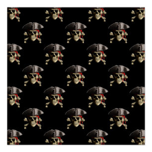 Poster Pirate Crâne Et Casquette