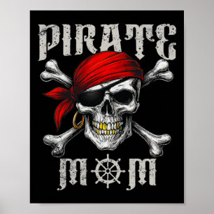 Poster Pirate Maman Jolly roger Drapeau Et Crossbones Crâ