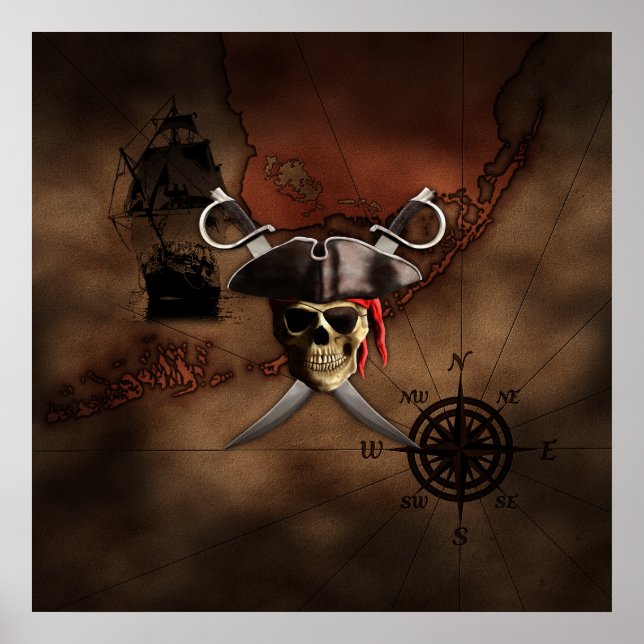Poster Pirate map (Devant)