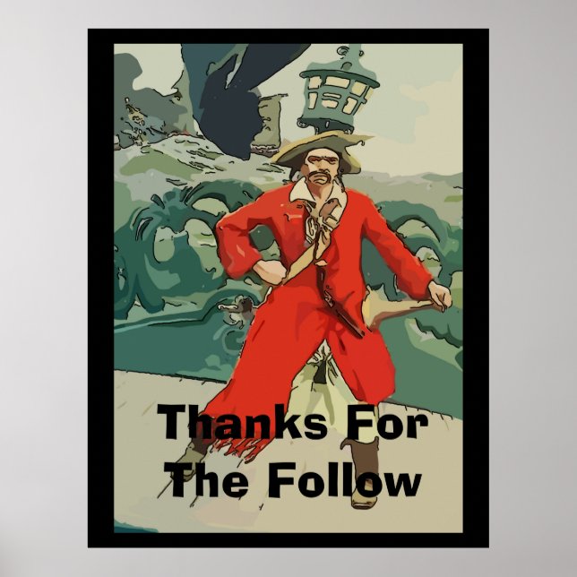 Poster Pirate, Modifier le signe texte (Devant)