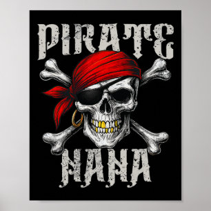 Poster Pirate Nana Jolly roger Drapeau Et Crossbones Crân