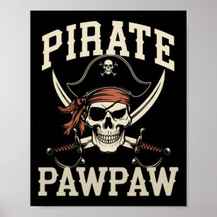 Poster Pirate Pawpaw Funny Capitaine Halloween Costume Pa