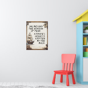 Poster Pirate vie mots de motivation Miceville