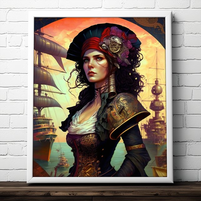 Poster Pirate Woman Imaginaire Art (Créateur téléchargé)