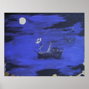 Poster Pirates au clair de lune