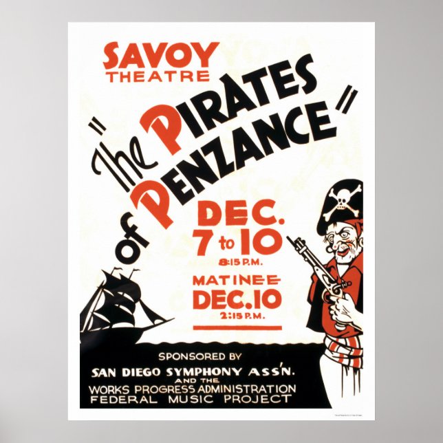 Poster Pirates De Penzance 1938 WPA (Devant)