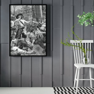 Poster Pirates vintages qui boivent et combattent sur le