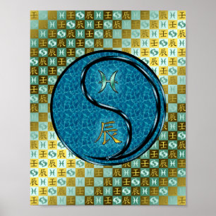 Poster Pisces & Dragon d'eau