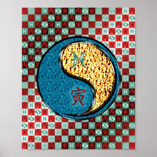 Poster Pisces et Tigre de Feu