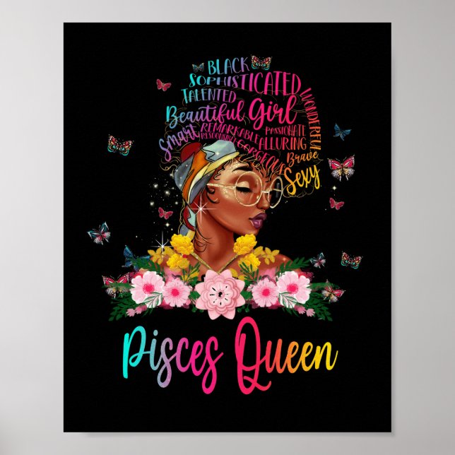 Poster Pisces Queen Black Women Persistent Beauté (Devant)