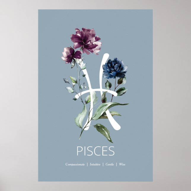 Poster Pisces Zodiac Star Signal Art Imprimer (Devant)