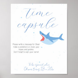 Poster Piscine d'été pour les requins et capsule d'heure