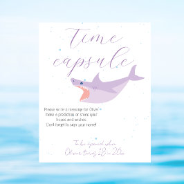 Poster Piscine d'été pour les requins et capsule d'heure