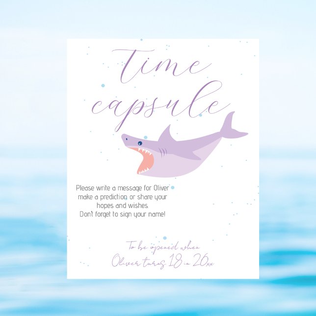 Poster Piscine d'été pour les requins et capsule d'heure  (Créateur téléchargé)