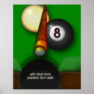 Poster Piscine et billards de huit boules personnalisés