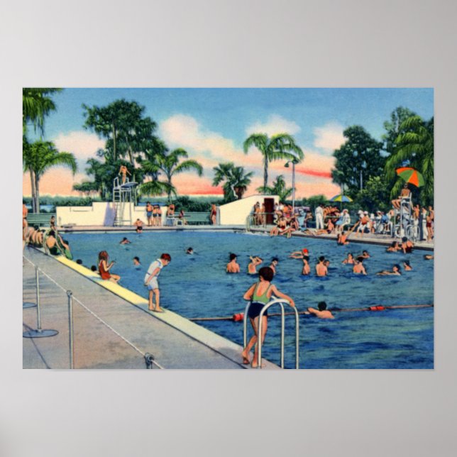 Poster Piscine municipale de Lakeland Florida (Devant)