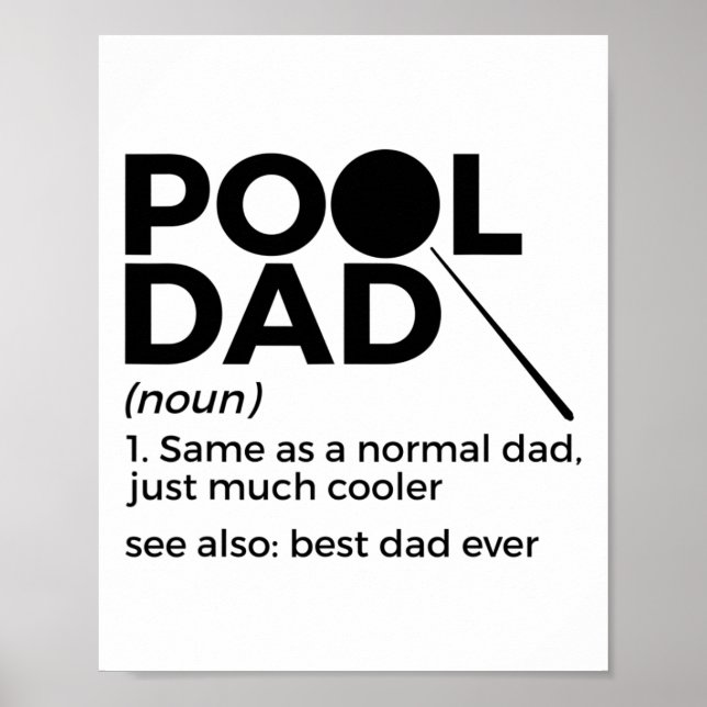 Poster Piscine papa Définition Drôle Billard Meilleur pap (Devant)