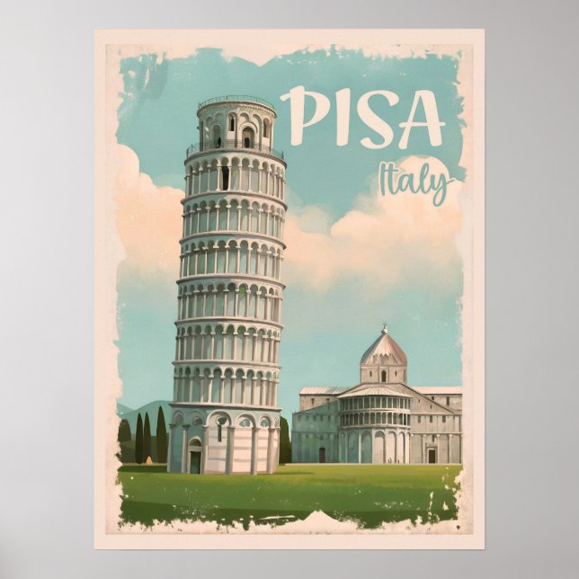 Poster Pise Italie - Tour penchée, Piazza dei Miracoli (Devant)