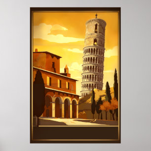 Poster Pise Italie - Voyage Vintage