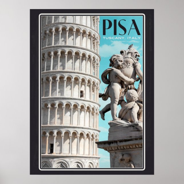 Poster Pise - La Tour penchée (Devant)