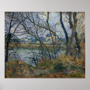 Poster Pissarro - Bancs De L'Oise Près De Pontoise Gris M