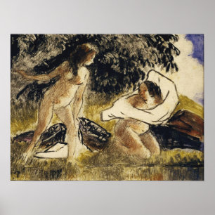Poster Pissarro - Bathers 1895