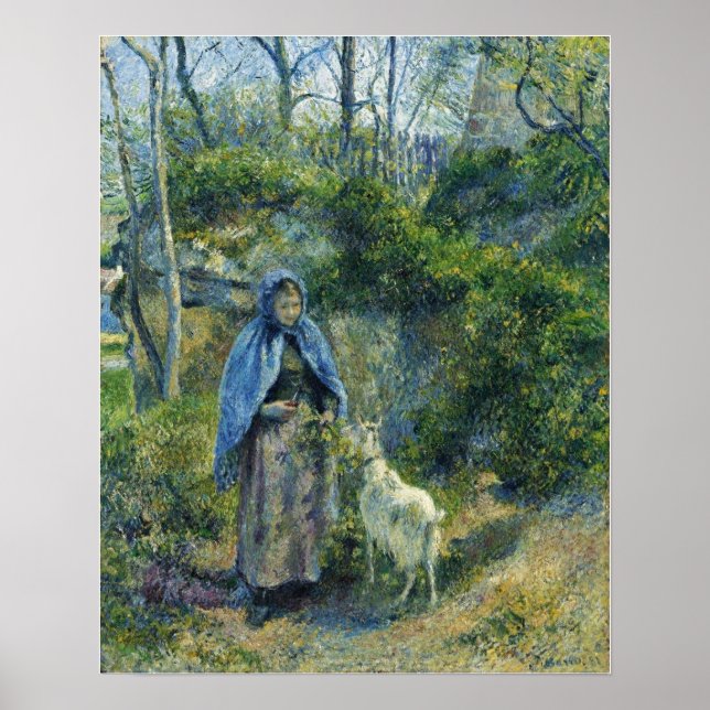 Poster Pissarro - Berger Et Chèvre 1881 (Devant)