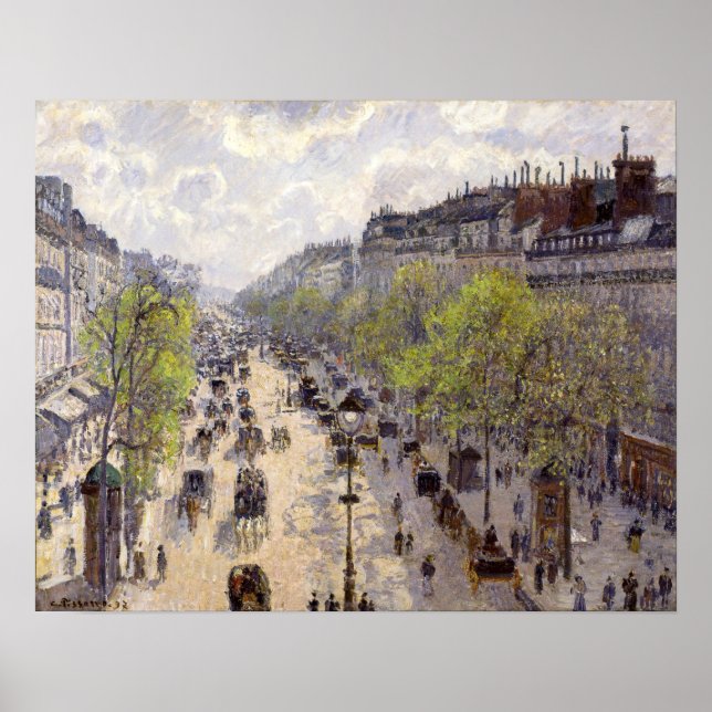 Poster Pissarro - Boulevard Montmartre, Printemps (Devant)